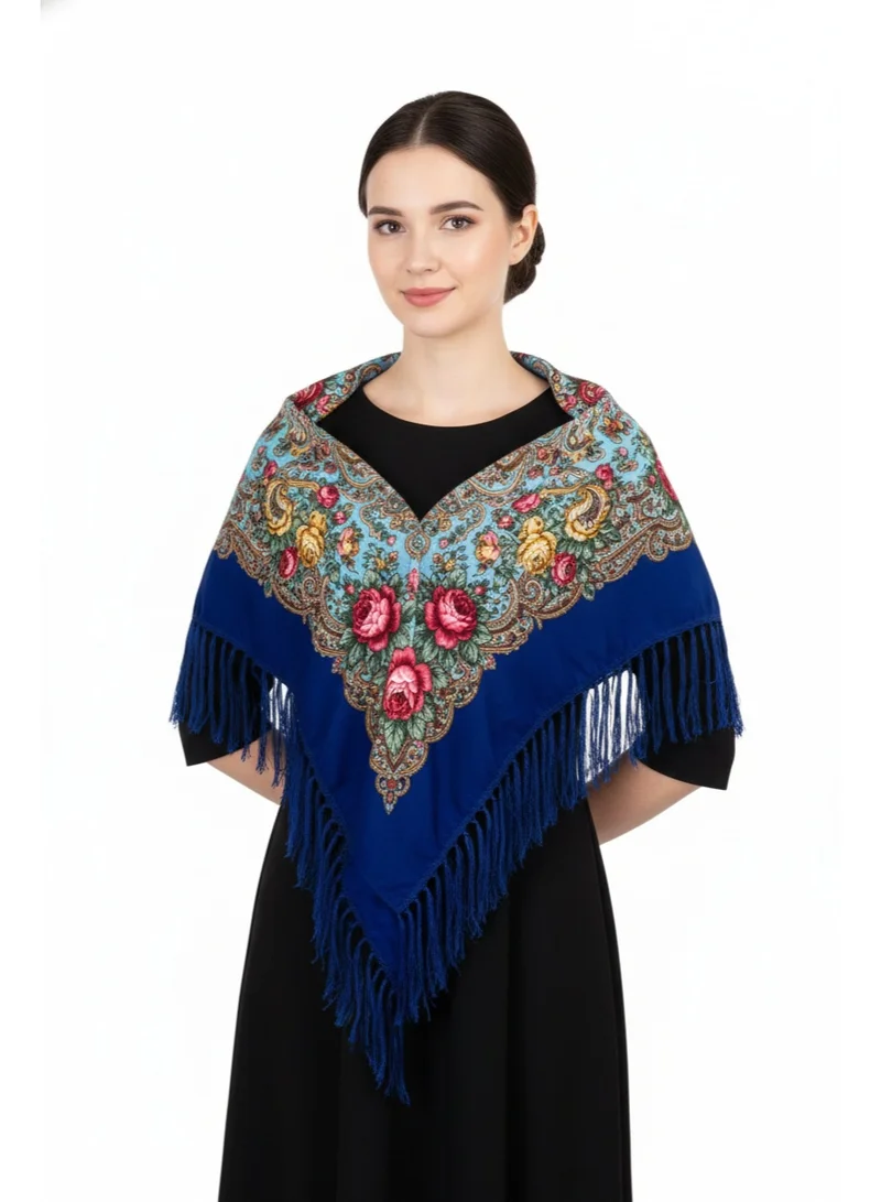 بيداني شال شعبي ملكي أزرق تقليدي